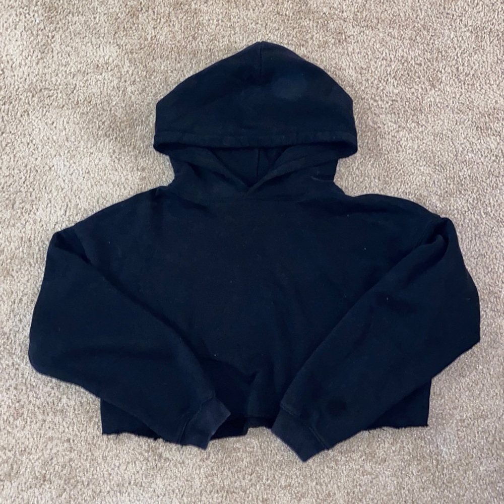 Cropped black hoodie